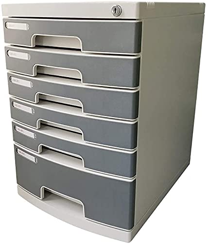 6-Layer Plastic File Storage Cabinet with Lock - Desktop Organizer for Office Documents, Magazines, Newspapers | Secure Filing & Data Archiving for Home & Office Use