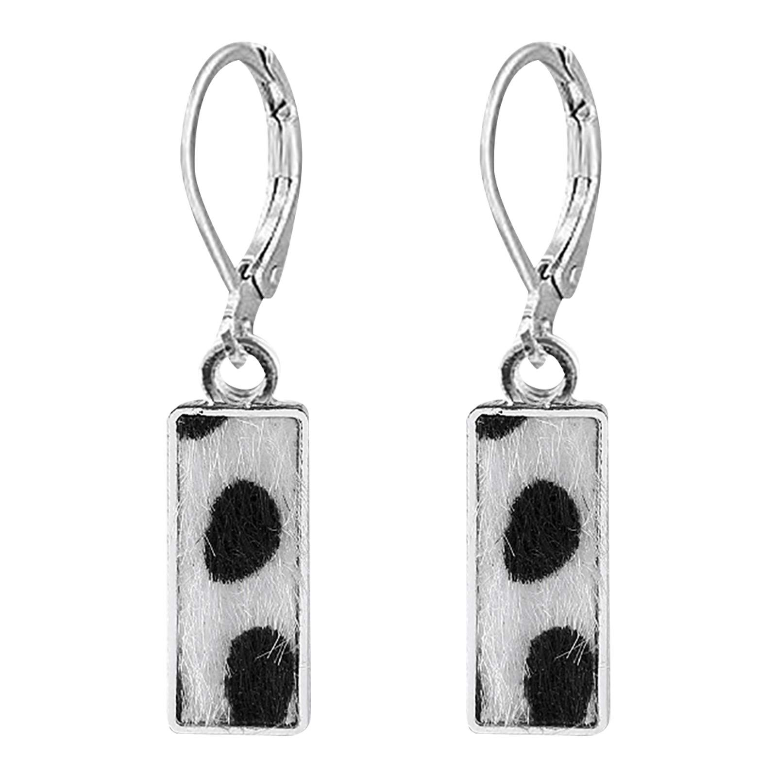 Trendy Geometric Leather Pattern Alloy Stud Earrings - Moon & Milk Design for Women | Perfect for Casual Wear, Parties & Gifts