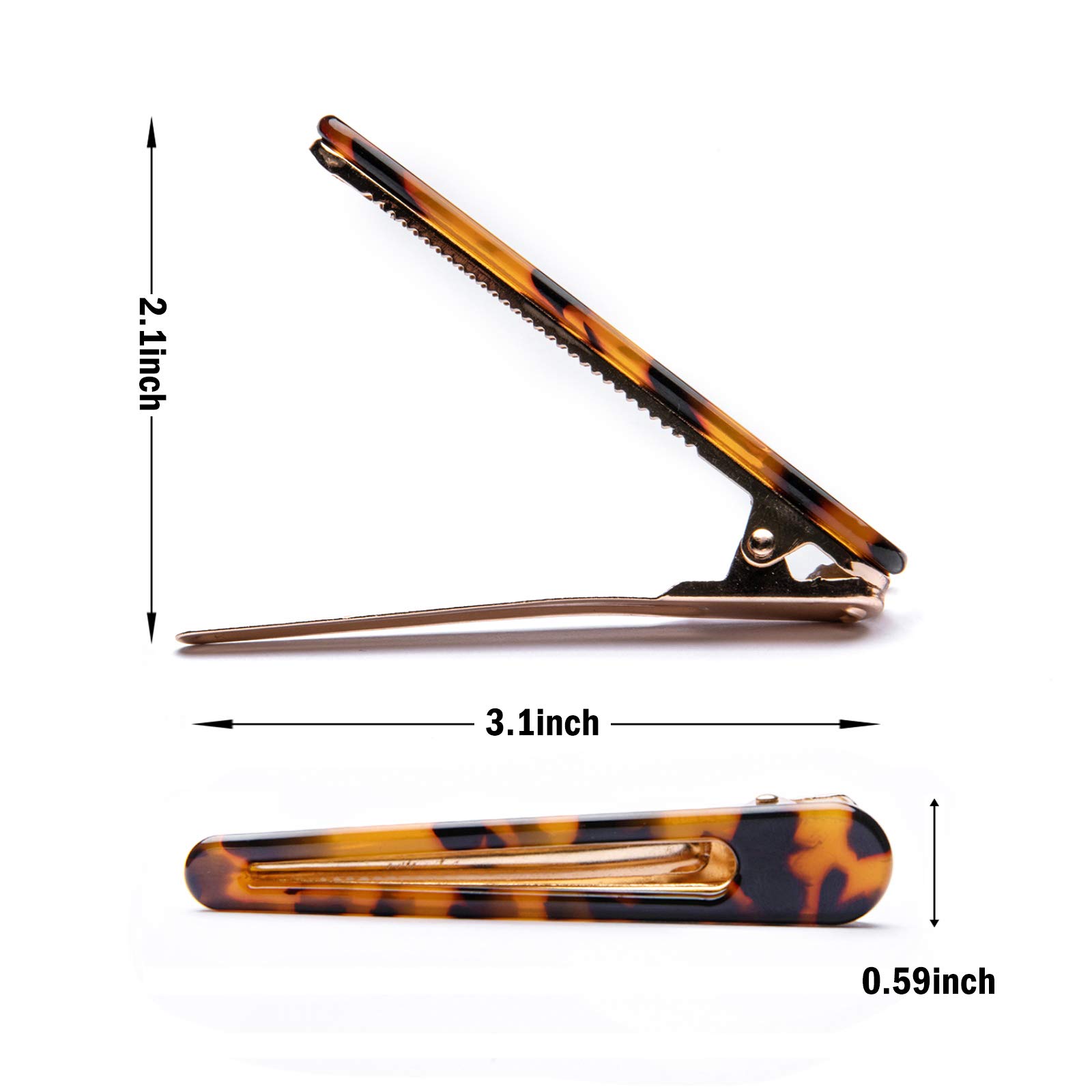 Cobahom 6-Pack 3.26 Inch Duck Bill Hair Clips - Alligator Hair Pins for Women & Girls - Leopard Print & Tortoise Shell Hair Barrettes for Styling, Ponytails & Updos
