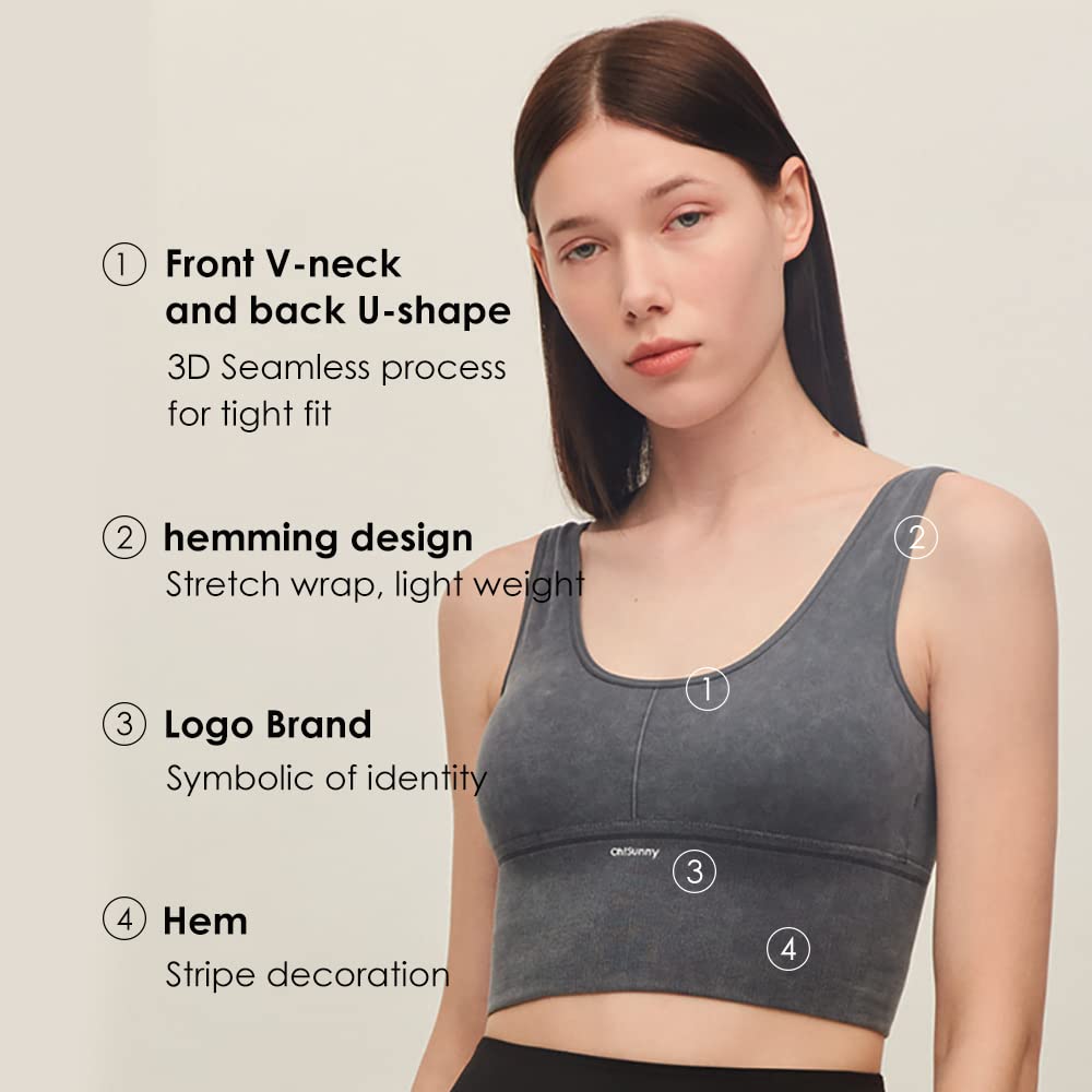 OHYOGA Women's Seamless Sports Bra - High Support Workout Crop Top for Running, Yoga & Gym - Breathable Comfort SLV3M301