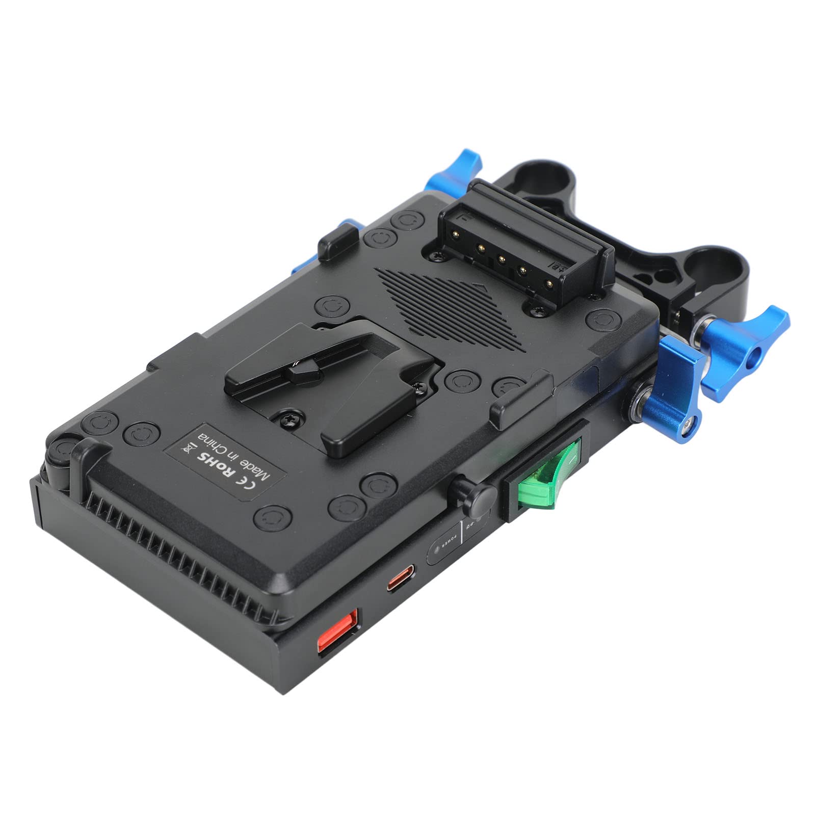 Gaeirt V Mount Lock Battery Plate with Multiple Output Interfaces & 15mm Rod Clamp - Power Supply for Cameras, Tablets & Video Equipment - Perfect for Filmmaking, Live Streaming & Outdoor Shooting