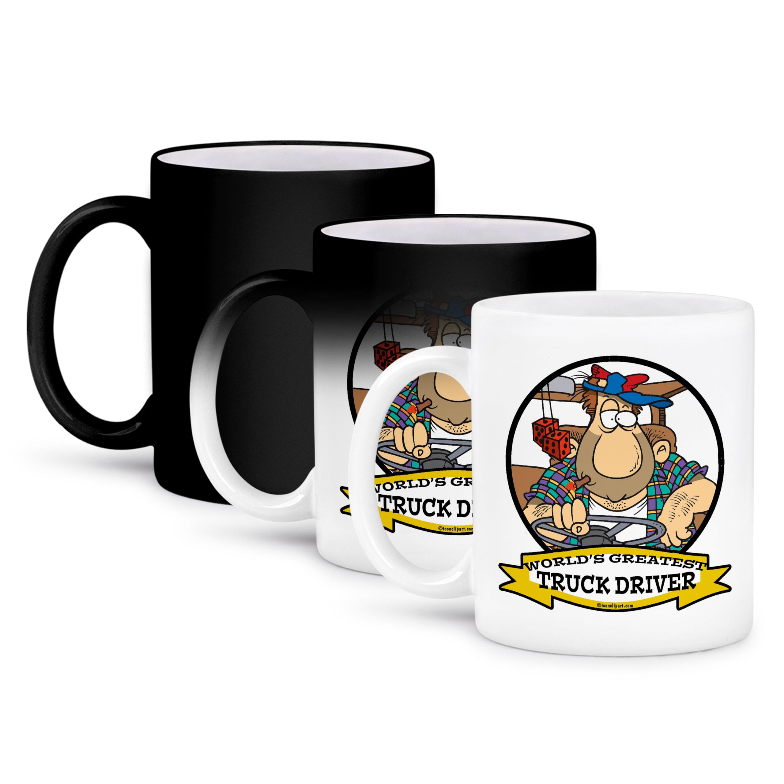 3dRose 11oz Funny World's Greatest Truck Driver Cartoon Coffee Mug - Perfect Gift for Truckers & Coffee Lovers - Ideal for Office, Home & Road Trips