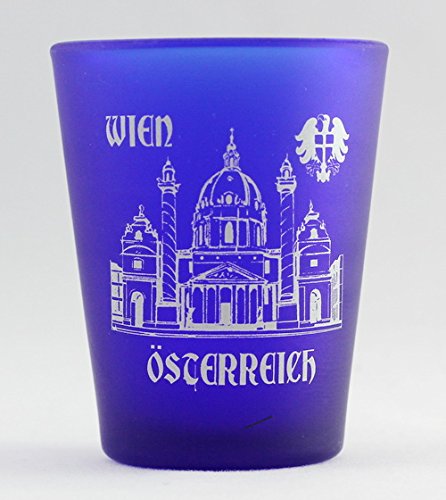 Premium Vienna Austria Cobalt Blue Frosted Shot Glass Set - Elegant Drinking Glasses for Whiskey, Vodka & Cocktails - Perfect for Parties, Bars & Home Entertaining