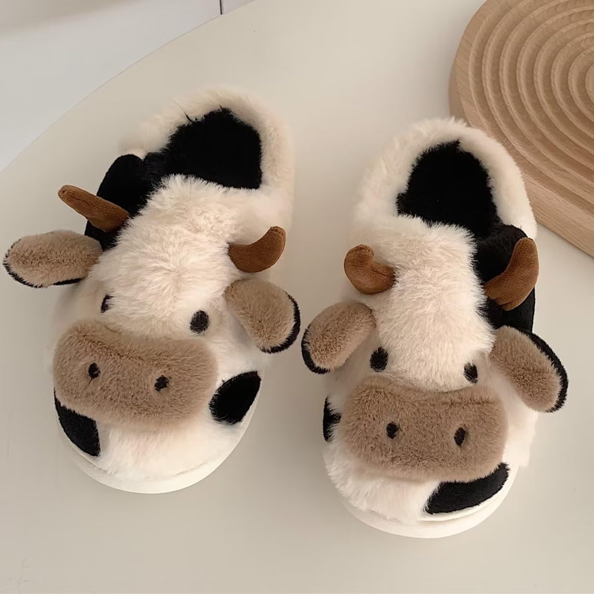 **Cozy Cow Slippers for Kids, Women & Men – Super Soft Fuzzy House Shoes with Memory Foam | Non-Slip Indoor & Outdoor Winter Slippers for Boys, Girls & Toddlers | Perfect for Lounging, Gifts & Cold Weather Comfort**
