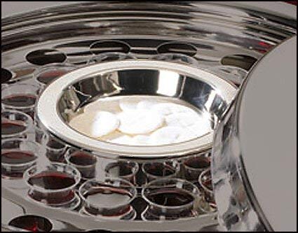 Elegant Silver Communion Tray & Bread Plate Set - Pack of 2 for Church Services, Religious Ceremonies & Home Worship
