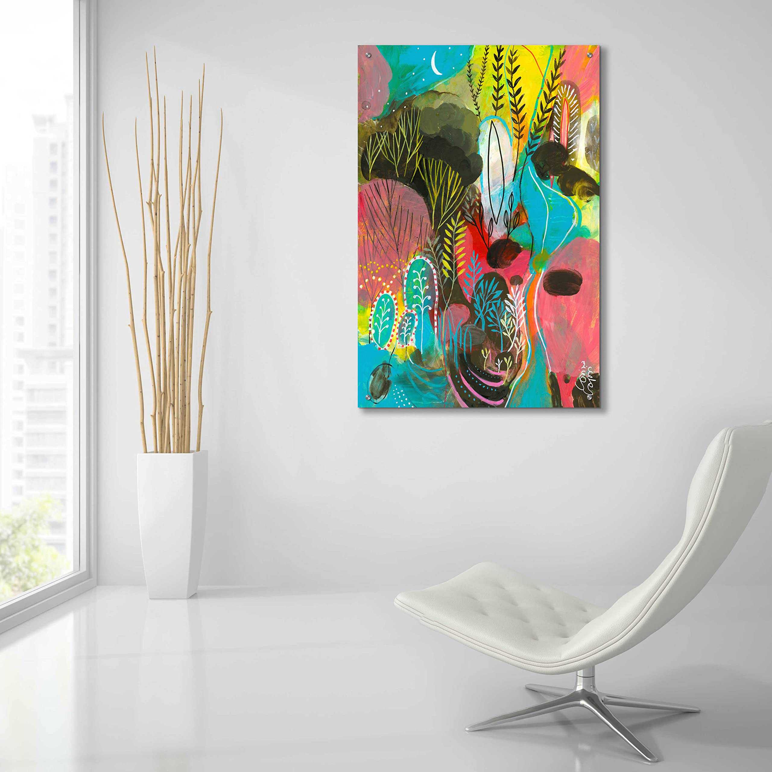 Water Cycles by Corina Capri - 24x36 Inch Acrylic Glass Wall Art Print - Modern Abstract Nature Painting for Living Room, Bedroom & Office Decor