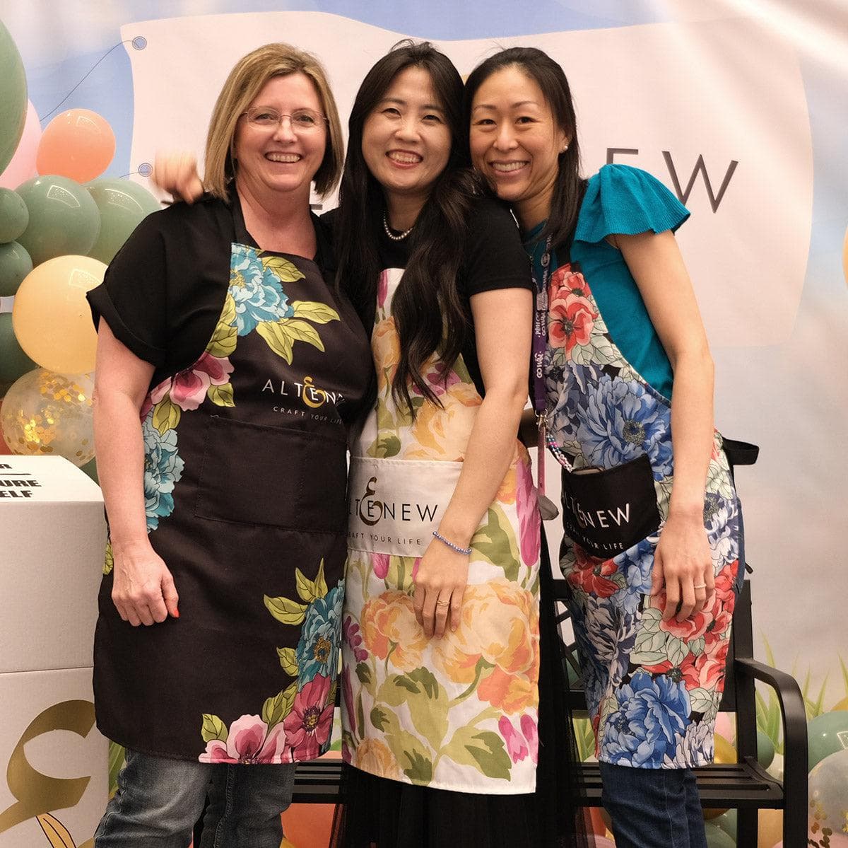 Artsy Apron - Yellow & Pink Floral Design on White Cotton - Perfect for Cooking, Baking & Painting | Kitchen & Craft Apron