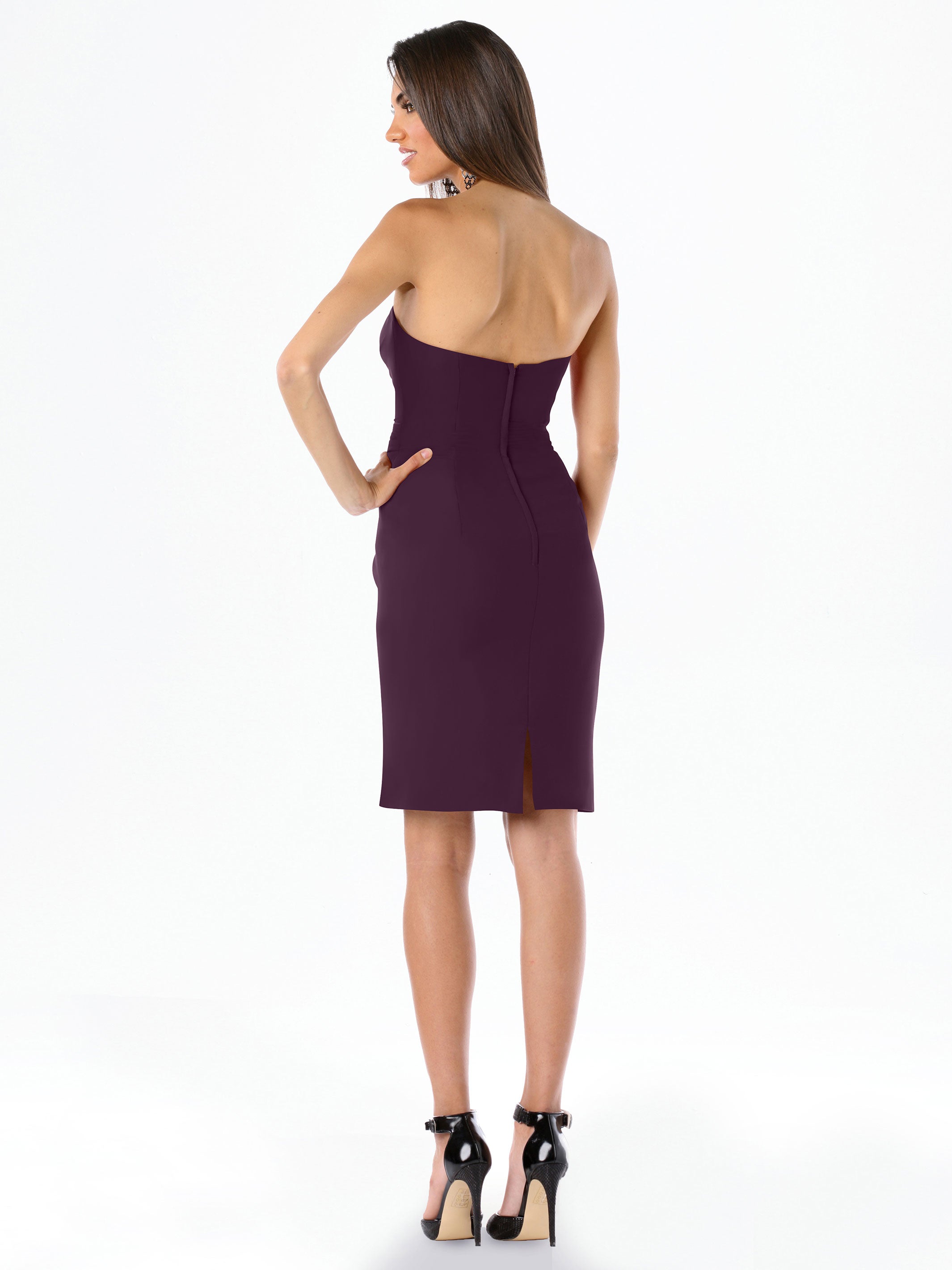 Elegant 80041 Knee-Length Chiffon Bridesmaid Dress with Sweetheart Neckline - Perfect for Weddings, Formal Events & Special Occasions