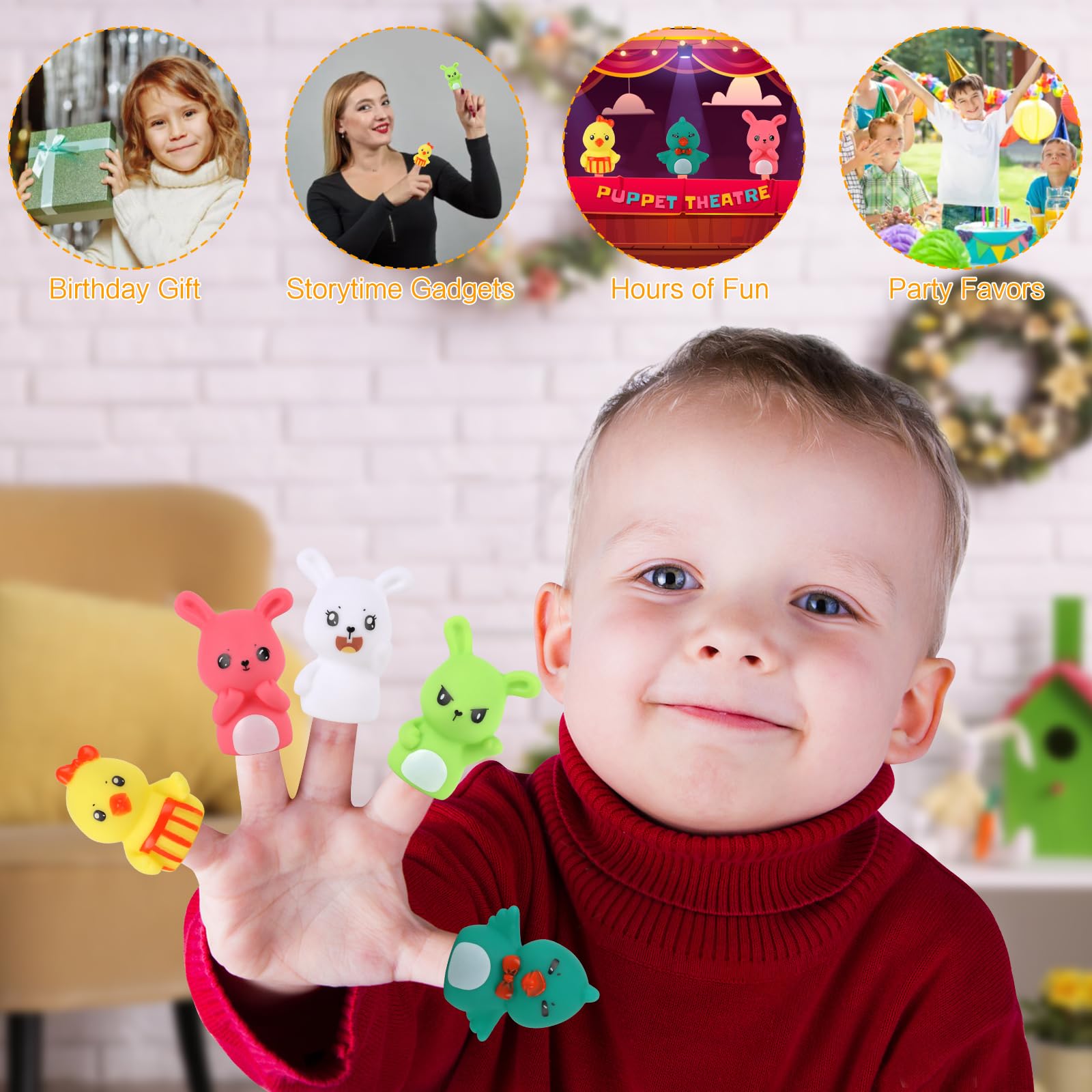 CCINEE 5-Piece Easter Finger Puppet Toys Set - Bunny & Chick Puppets for Easter Basket Stuffers, Party Favors, Storytelling & Teaching | Perfect for Classroom Activities, Easter Egg Hunts & Kids' Role Play Games