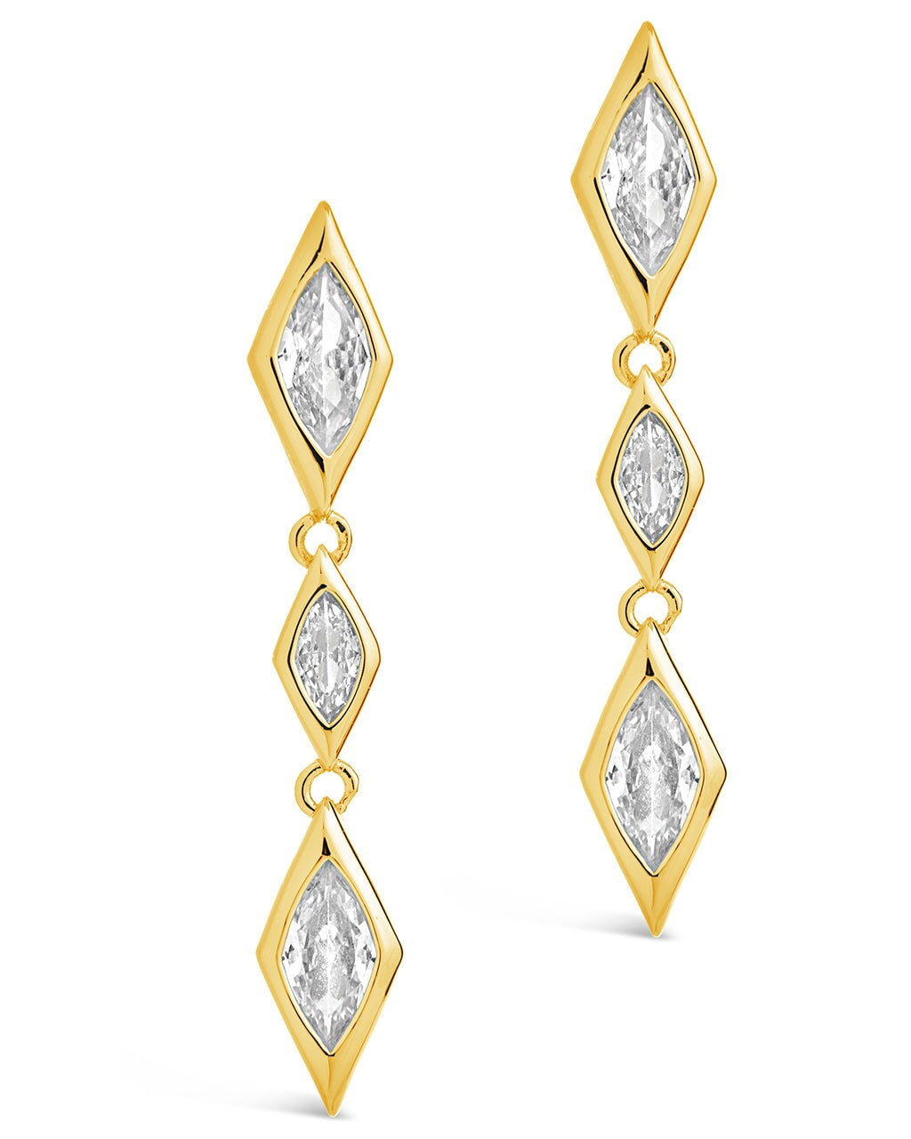 Lissie CZ Drop Stud Earrings for Women - Sparkling Cubic Zirconia Dangle Earrings - Perfect for Parties, Weddings & Everyday Wear