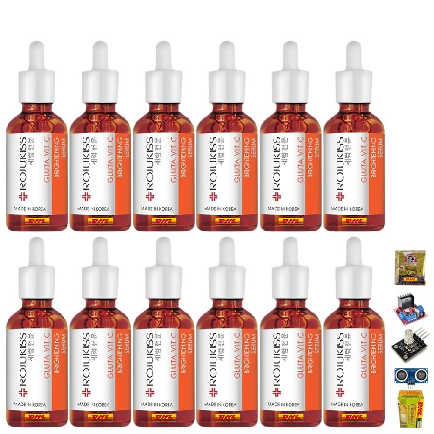 ROJUKISS Gluta Vit C B Serum with Glutathione - 30ml Korean Beauty Face Serum for Smooth & Moisturized Skin - Set of 12 - Perfect for Daily Skincare Routine & Anti-Aging Treatment