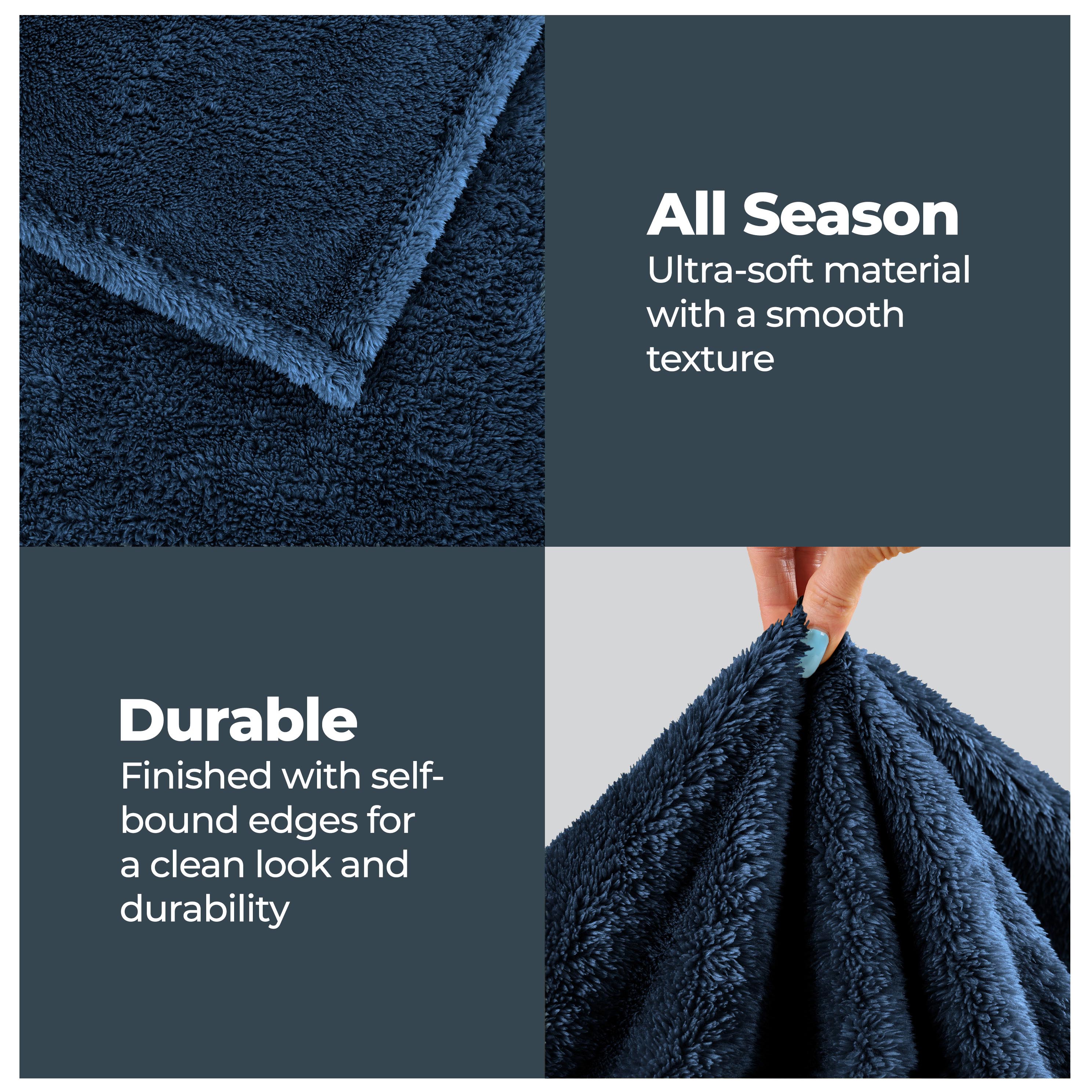 Classic Solid Fleece Plush Medium Weight Fluffy Soft Blanket - Cozy & Warm for Bed, Sofa, Travel & Gifts | Ultra-Soft Throw Blanket for All Seasons