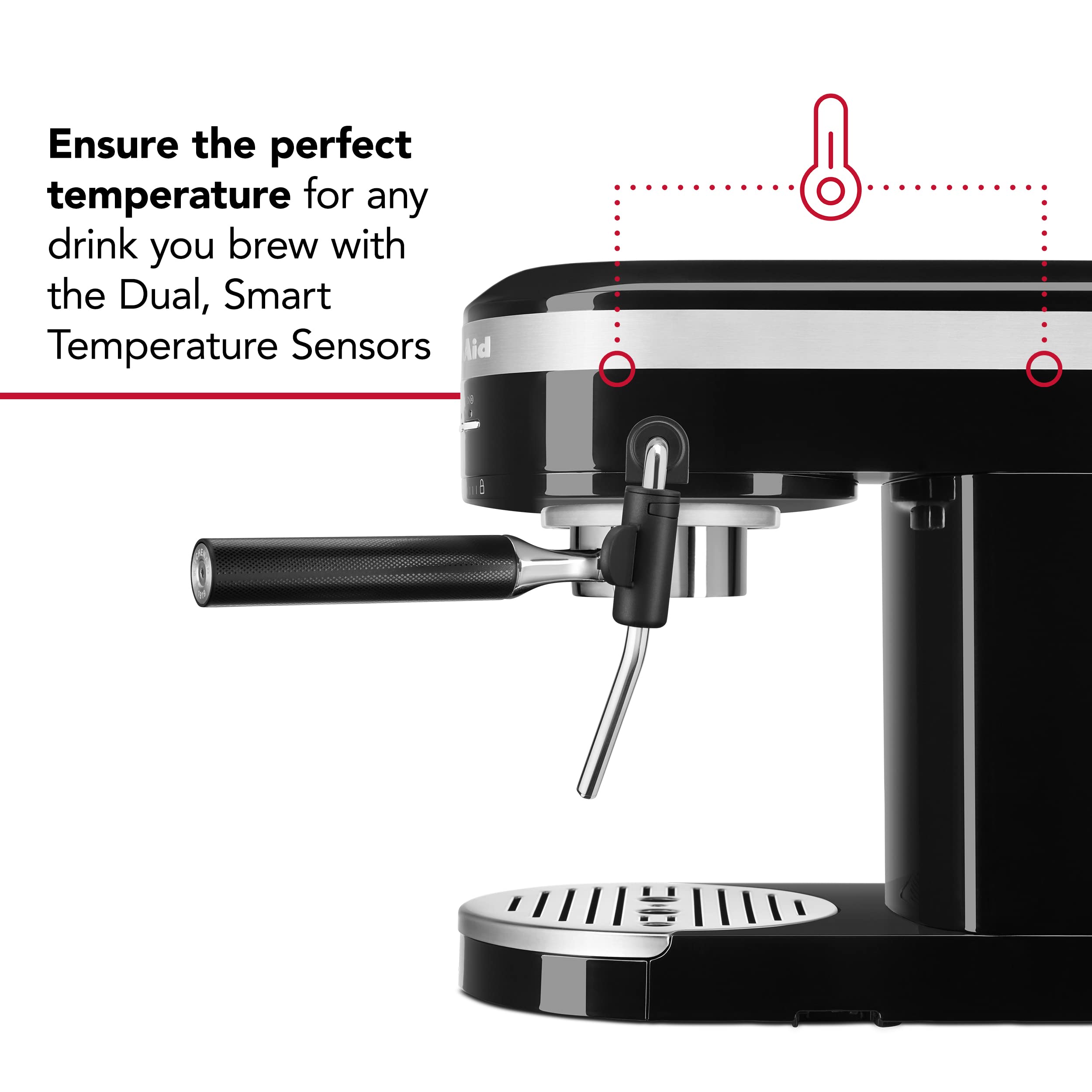 KitchenAid KES6503 Black 1.4L Semi-Automatic Espresso Machine for Home Barista - Perfect for Coffee Lovers, Small Kitchens & Entertaining Guests