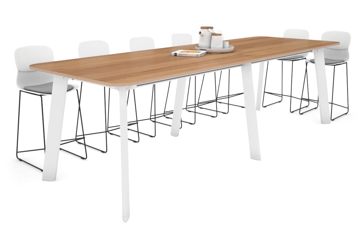 Switch Collaborative Large Counter High Table with Rounded Corners - 3200L x 1100W - Perfect for Office Meetings, Cafes & Co-Working Spaces