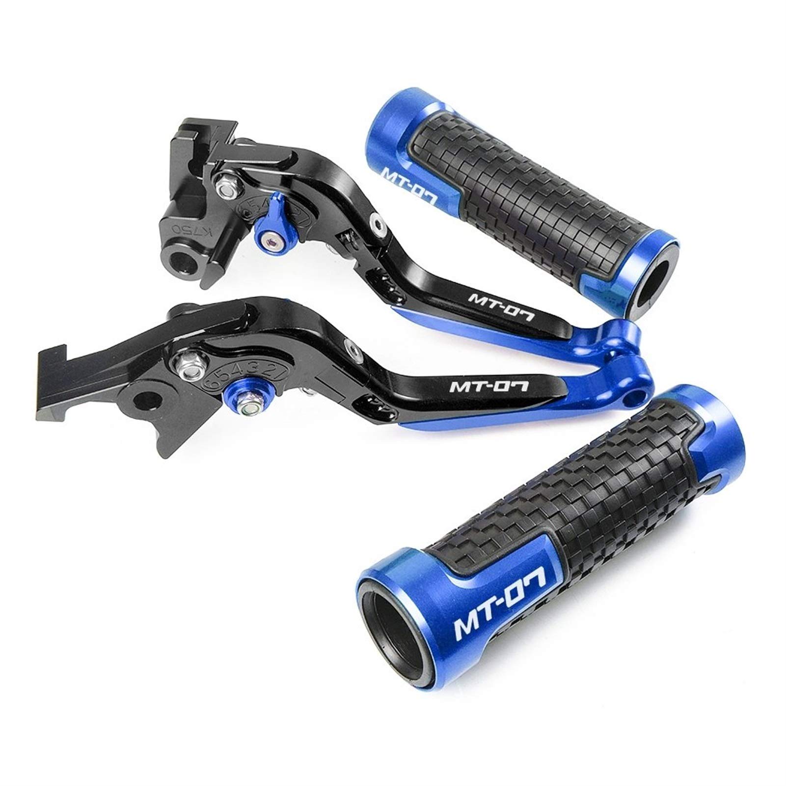 Premium Motorcycle Grips & Brake Levers Set - Compatible with Yamaha MT-07 (2014-2018) | Non-Slip Handlebar Grips with Bar End Plugs | Upgrade Your Ride Comfort & Control (Color: 3) | Perfect for City Commuting & Long-Distance Touring