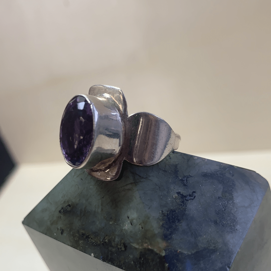 Natural Amethyst Sterling Silver Ring for Women Size 9 | Elegant Purple Gemstone Jewelry Gift for Birthday, Anniversary & Valentine's Day | Perfect for Everyday Wear & Special Occasions