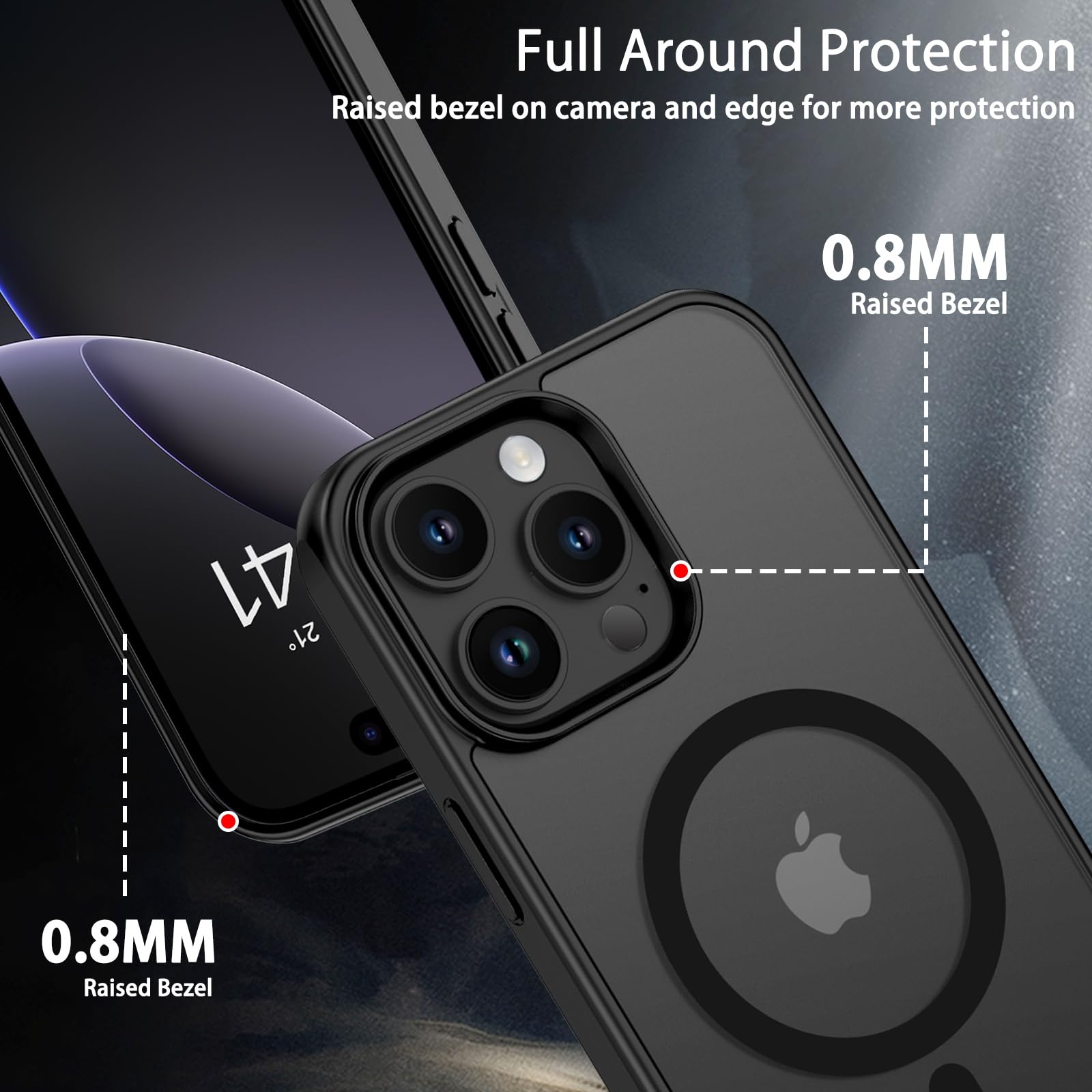 Magnetic iPhone 16 Pro Case with Invisible Kickstand | MagSafe Compatible | Military-Grade Shockproof | Slim Matte Translucent Cover for iPhone 16 Pro 6.3