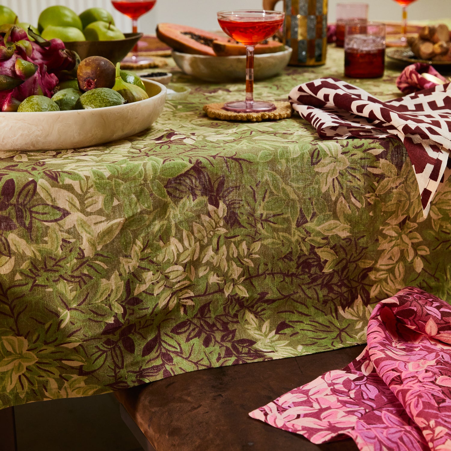 Alka Premium Reed Tablecloth - Waterproof & Stain-Resistant Dining Table Cover for Everyday Use, Parties, and Outdoor Gatherings
