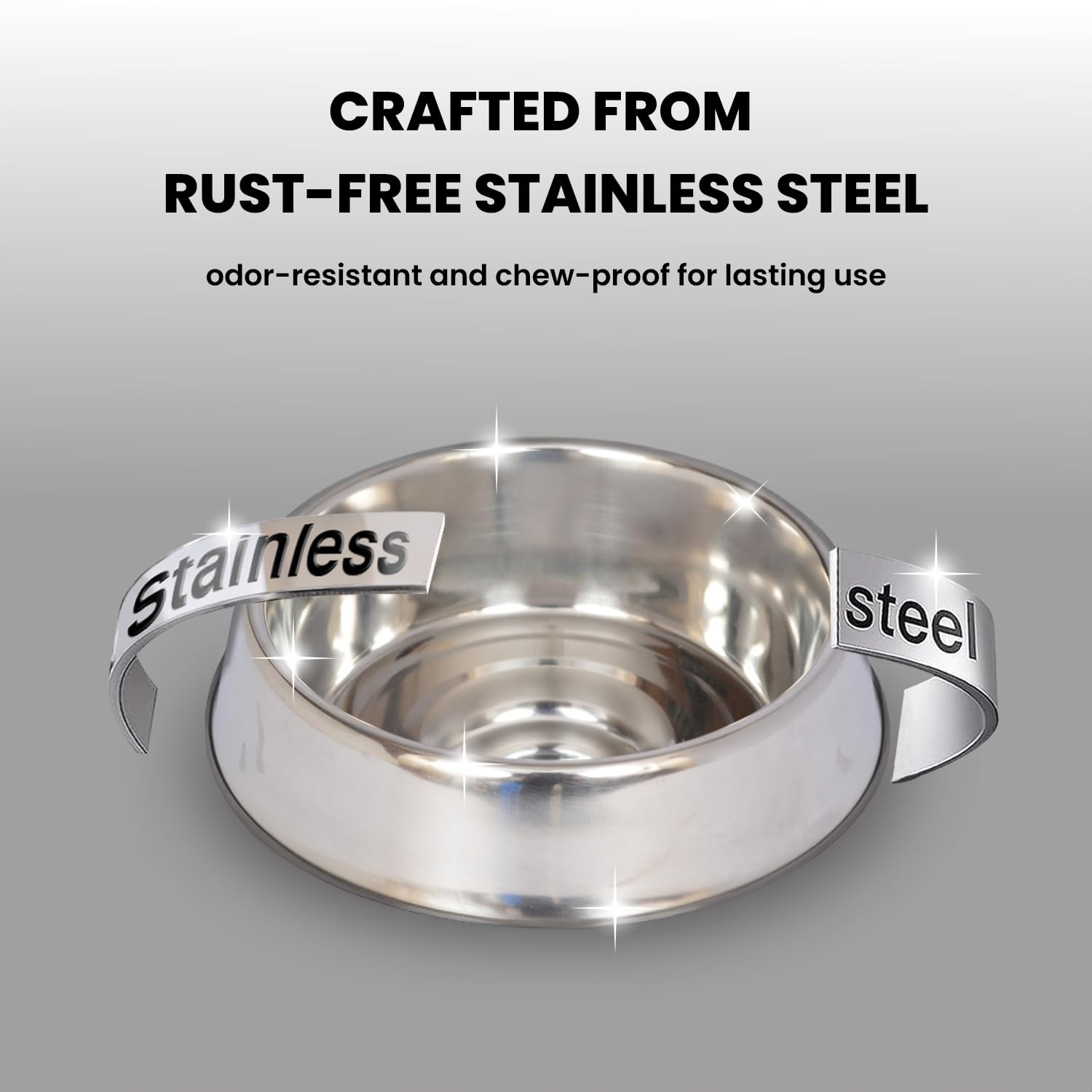 Stainless Steel Non-Slip Pet Bowl for Dogs & Cats - Raised Rim, Dishwasher Safe Dog & Cat Food & Water Bowl - 24oz - Perfect for Home, Travel & Outdoor Use