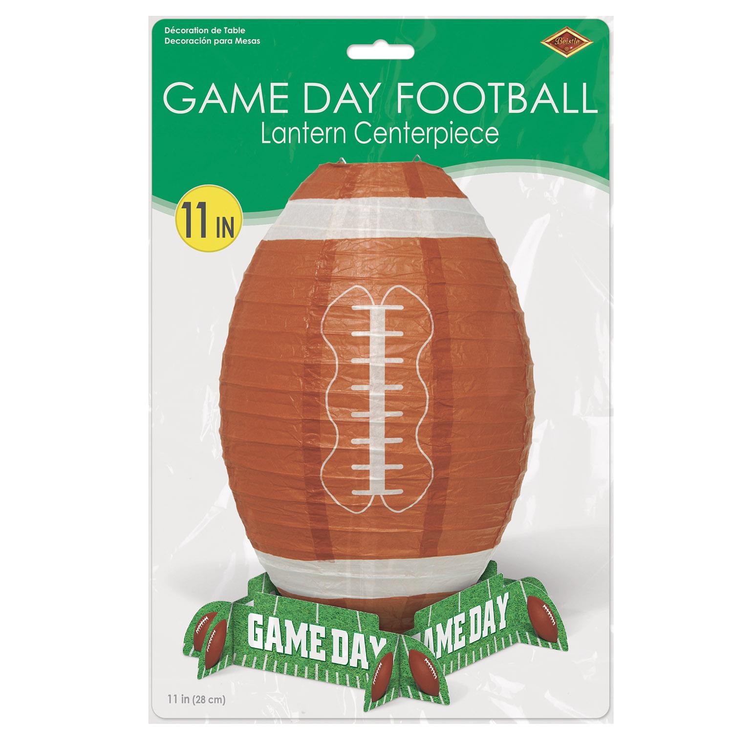 12 Pack Beistle Game Day Football Party Lantern Centerpieces - Football Themed Decorations for Tailgating, Super Bowl Parties & Home Decor