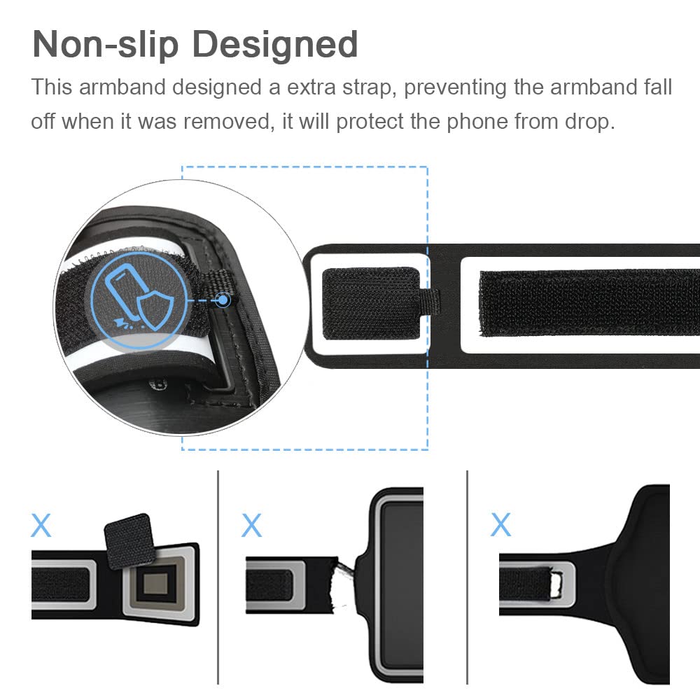 **JEMACHE Motorola Moto G Stylus/Pure/Power/Play (5G) 2021-2023 Armband - Adjustable Running & Gym Workout Phone Holder (Black) - Perfect for Jogging, Fitness Training & Outdoor Activities**