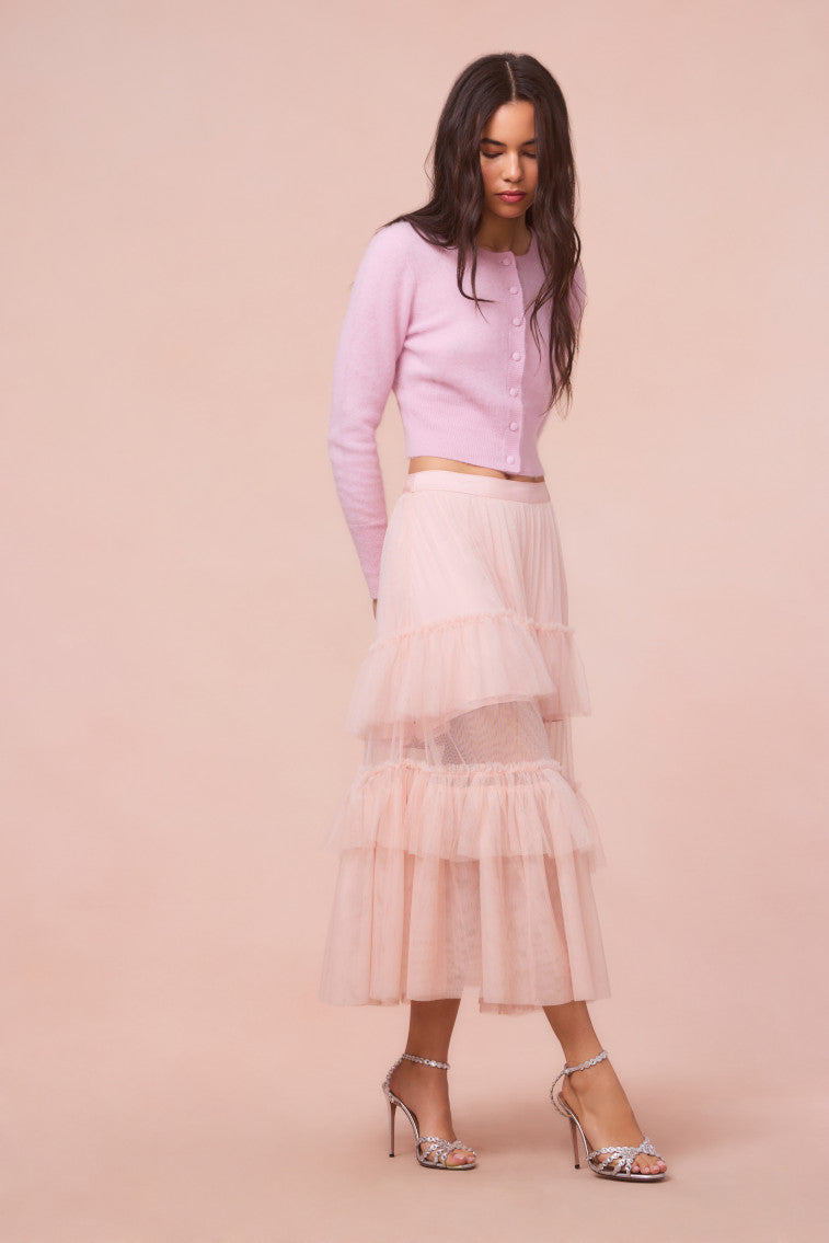 Elegant Parriott Tulle Maxi Skirt for Women - Flowy Long Layered Party Skirt - Perfect for Weddings, Prom, Evening Gala & Special Occasions