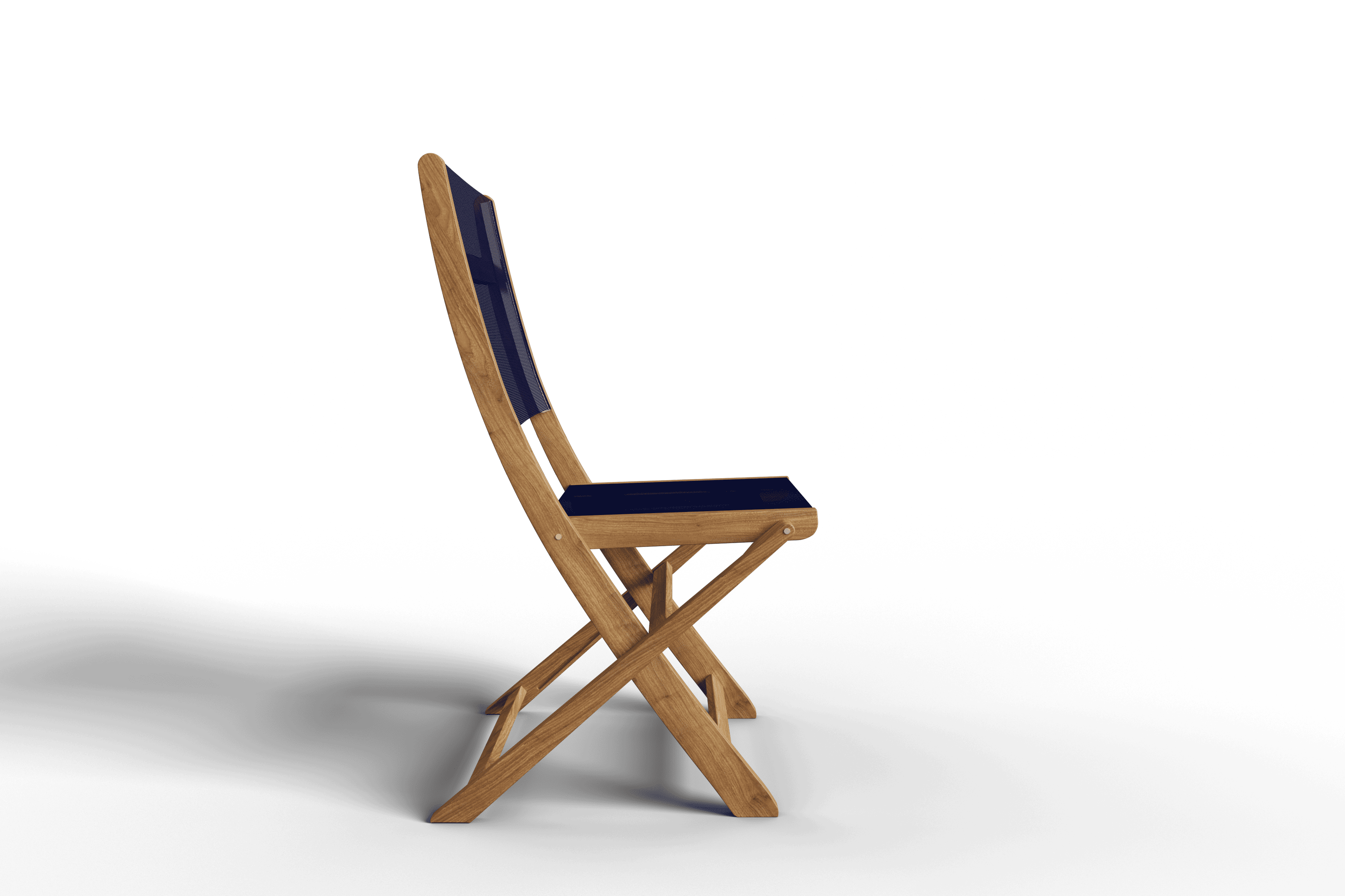 Lucas Teak Outdoor Folding Chair - Weather-Resistant Blue Patio Dining Chair for Garden, Poolside & Backyard BBQs | Durable Teakwood Furniture for Outdoor Entertaining