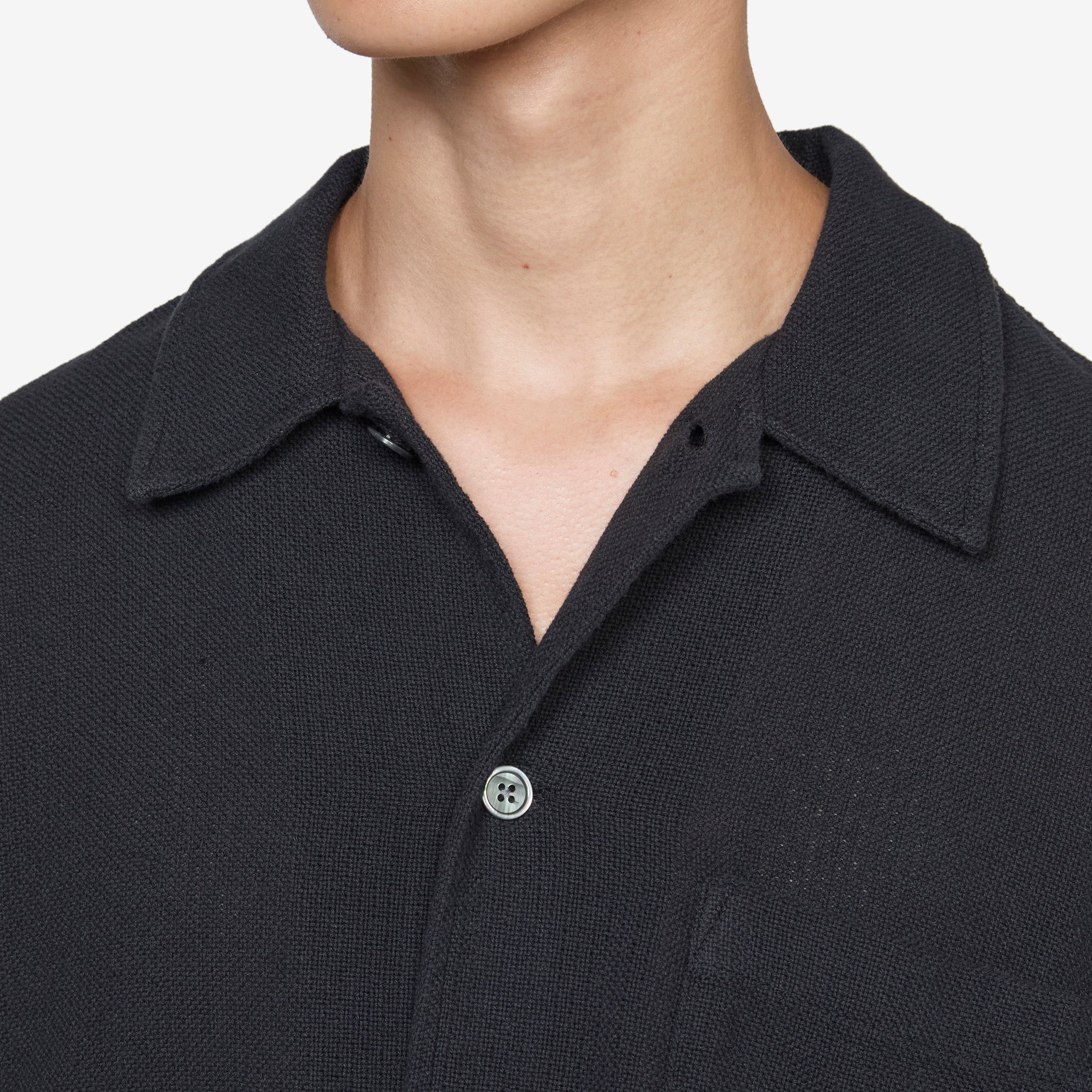 Black Crochet Weave Box Shirt Short Sleeve Top - Breathable Summer Casual Wear for Beach & Outdoor Activities