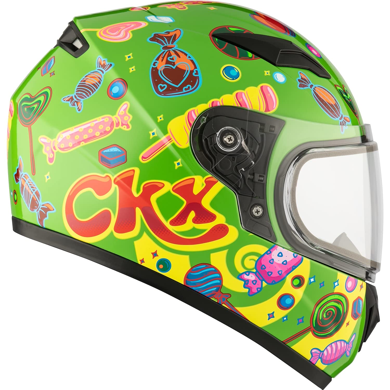 CKX RR519Y Youth Full-Face Snowmobile Helmet - Winter Sports Safety Gear for Kids - Medium Size with Candy Color Design - Perfect for Snowmobiling, Skiing & Winter Motorcycle Riding
