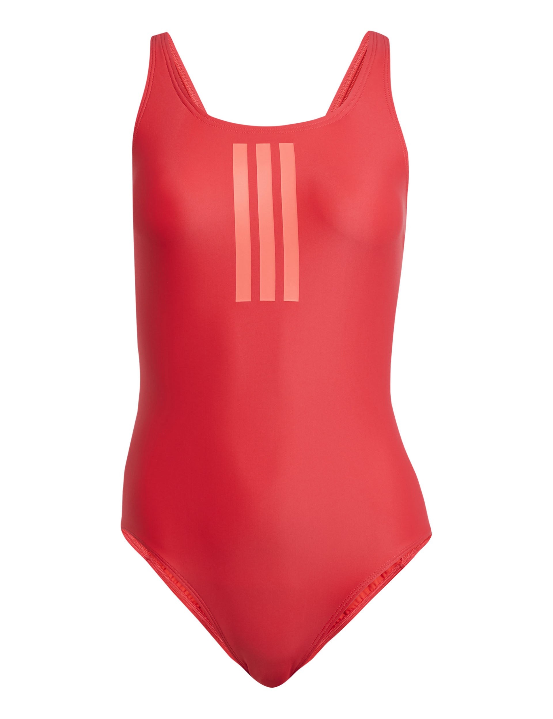 3 Stripes V Back Swimsuit for Women - Pure Ruby/Lucid Red - Sexy One Piece Bathing Suit for Beach, Pool & Summer Vacation