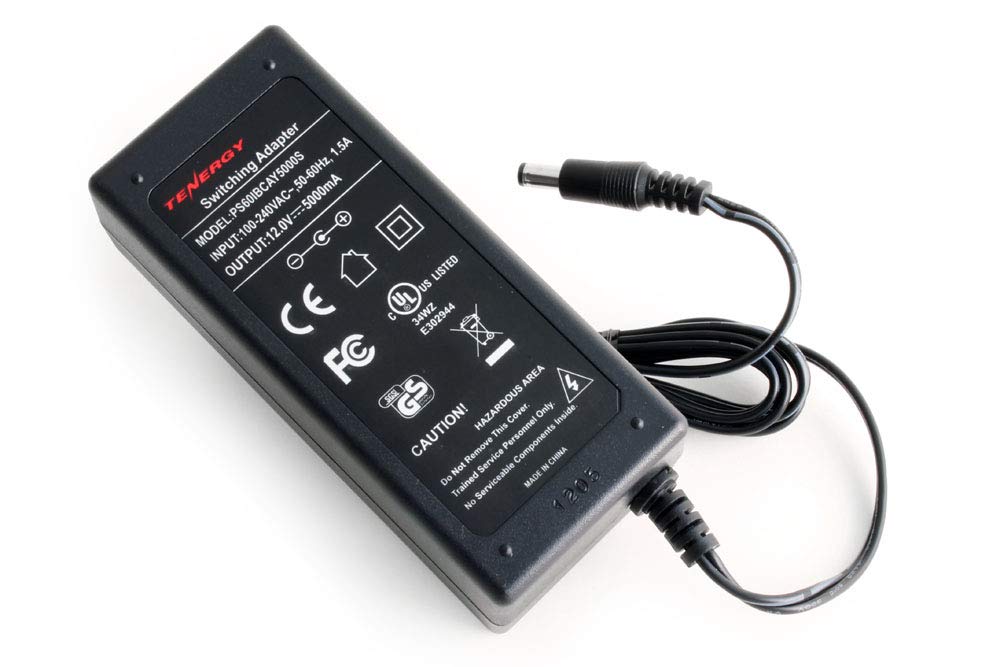 60W 12V 5A Power Supply Adapter, AC 100V-240V to DC 12V 5A Converter with 5.5x2.1mm Plug for TB6 Balance Charger, LED Strip Lights, Security Cameras, Audio Amplifiers - Perfect for Home, Office & Outdoor Use