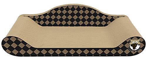 Premium Cat Scratcher Lounge with Checkerboard Design - Durable Cardboard Scratching Pad for Cats - Perfect for Indoor Play, Nail Trimming & Stress Relief