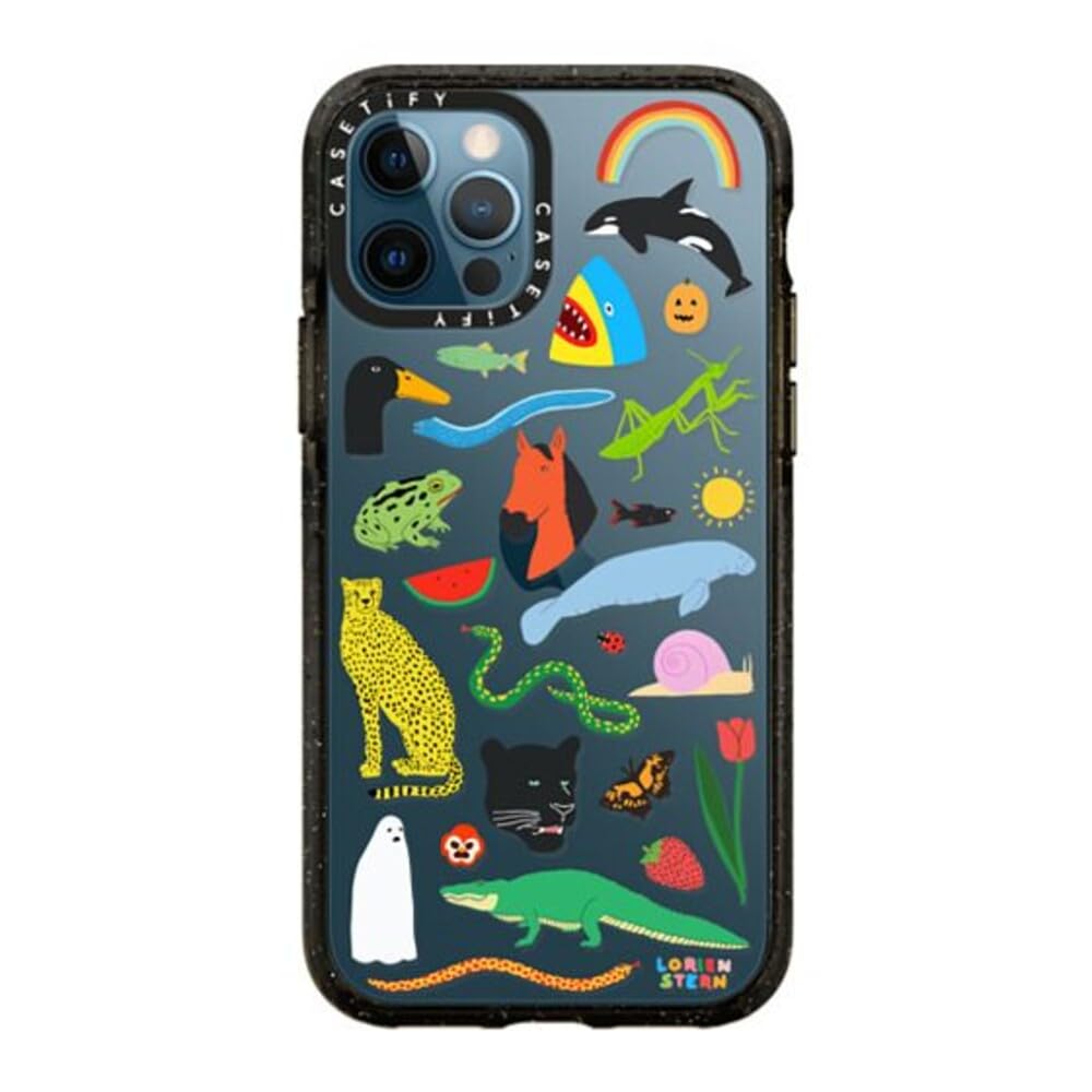 CASETiFY Impact Case for iPhone 12 & iPhone 12 Pro - Lorien Stern Beautiful Planet Design - Clear Black Protective Phone Cover - Perfect for Everyday Use & Outdoor Activities