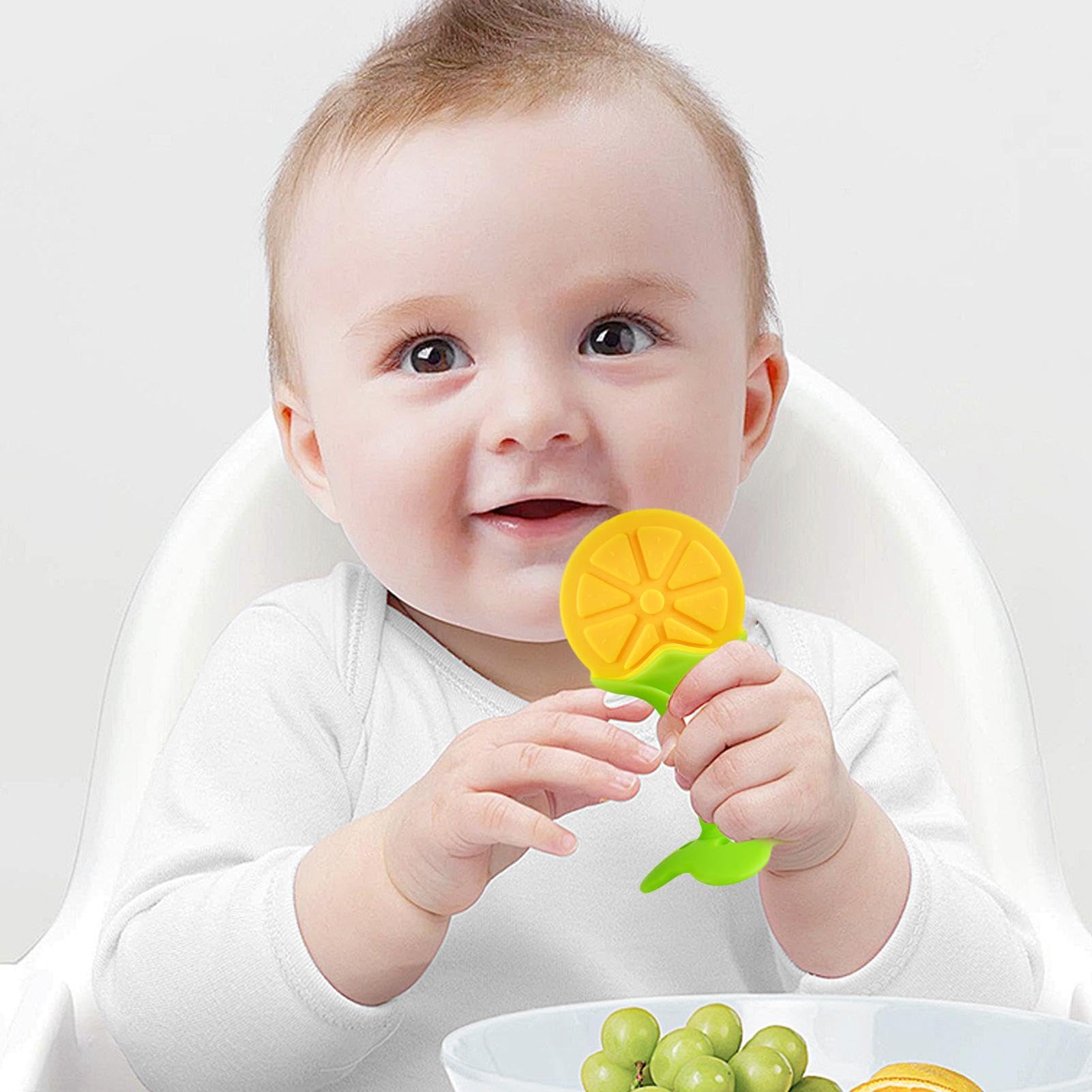 Soft Silicone Fruit Teether Toy for Babies & Toddlers - Sensory Teething Relief, Soothing Chew Toy for Teething Pain | Perfect for On-the-Go, Daycare & Developmental Play