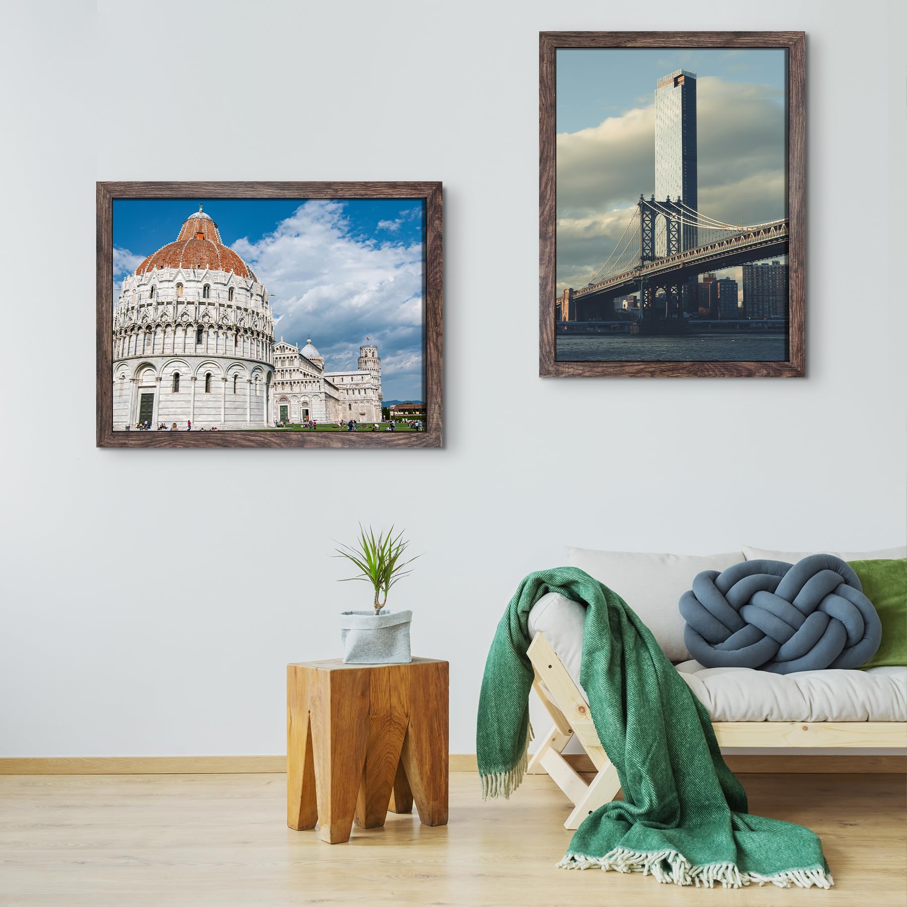 BESCRCL 18x24 Inch Wooden Poster Frame - Single Wall Picture Frame with Shatterproof Glass, Brown - Perfect for Home Decor, Office, Gallery & Art Display