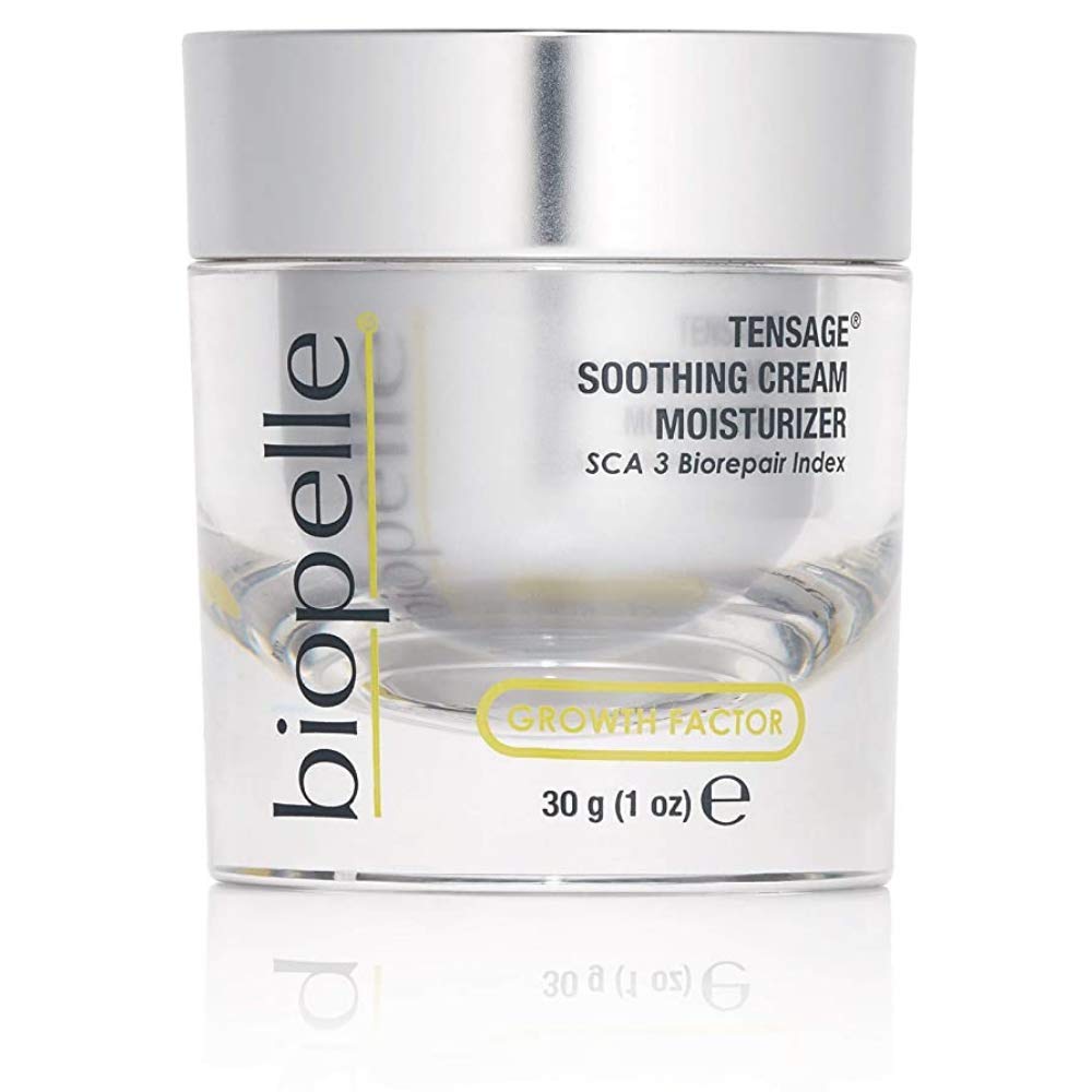 Biopelle Tensage Growth Factor Soothing Face Moisturizer Cream with SCA 3 Biorepair Index - 1 Oz - Anti-Aging & Hydrating Skincare for Dry, Sensitive Skin - Day & Night Use