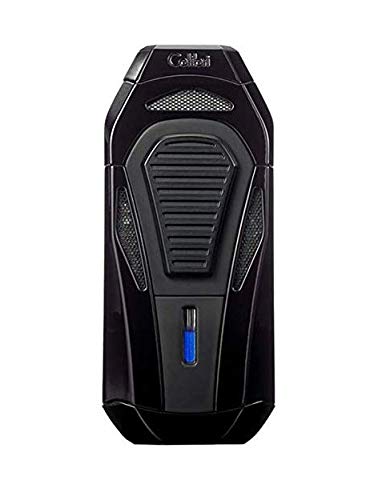 Colibri Boss Triple-Jet Butane Lighter with Cutter - Black Matte Finish for Cigars, Cigarettes & Outdoor Use