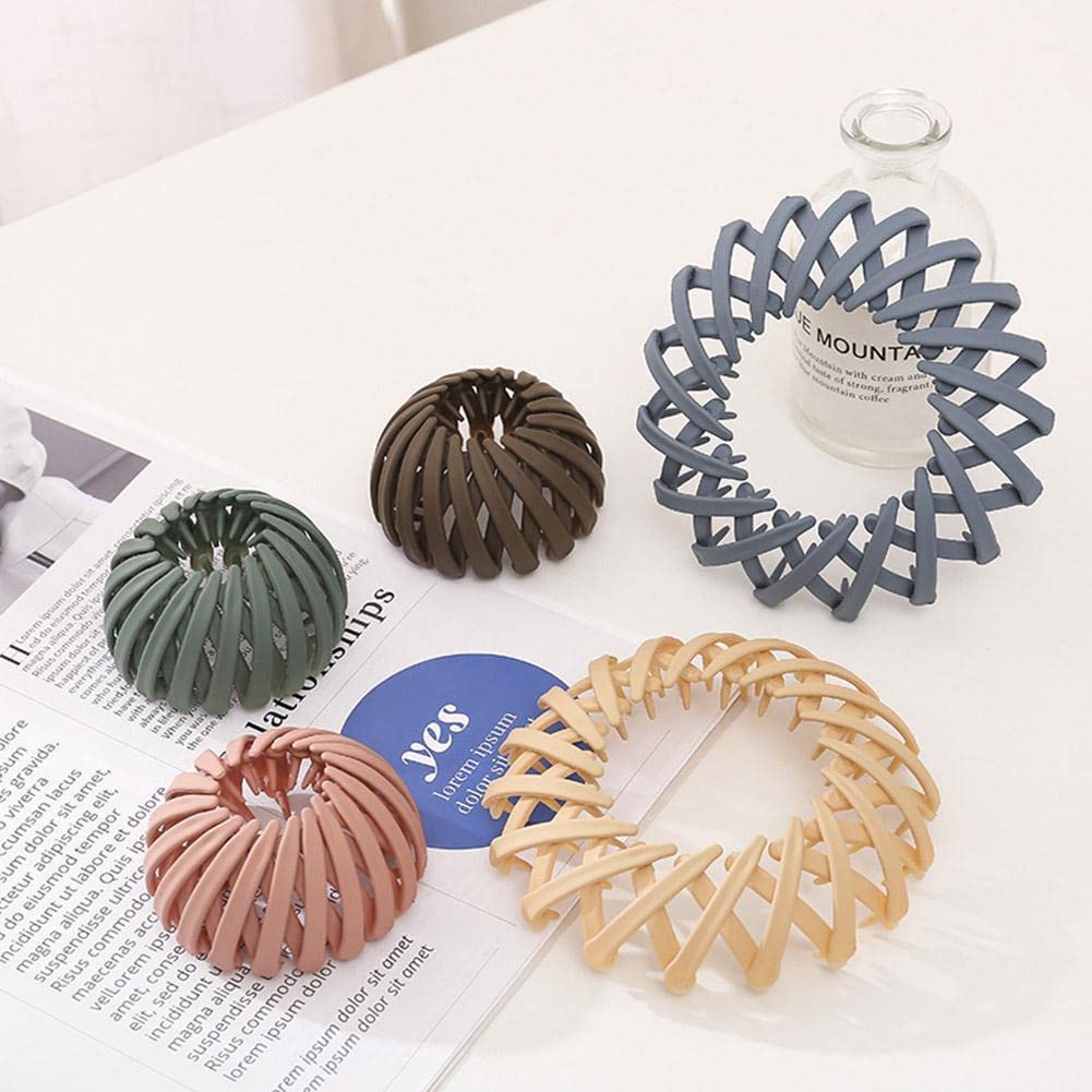 Bun Maker Clip - Bird Nest Shaped Hair Claw Clamps, Expandable Ponytail Hairpin & Curling Iron Hair Accessories for Women & Girls - Perfect for Updos, Ponytails & Styling (D)