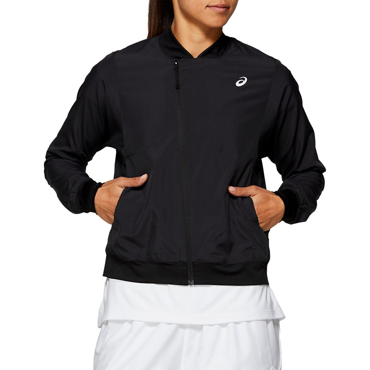 ASICS Women's Lightweight Running Jacket - Breathable Windbreaker for Outdoor Jogging & Training (Black) - Perfect for Cool Weather Workouts & Gym Sessions