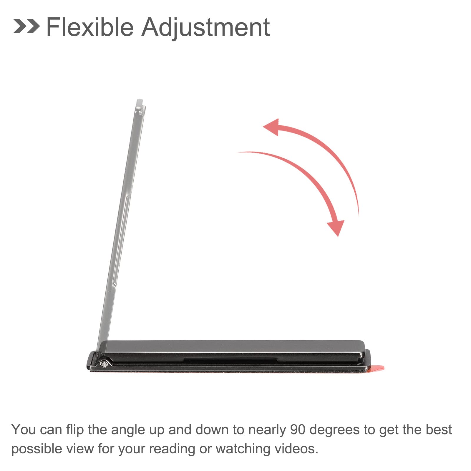 Magnetic Phone Stand for Desk - Horizontal & Vertical Folding Kickstand Holder Compatible with Most Smartphones & Tablets (Black) | Perfect for Office, Home, Watching Videos & Video Calls