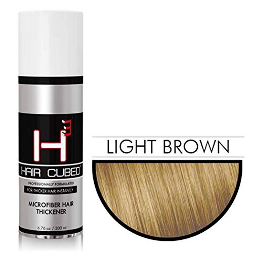 Hair Building Fiber Spray - Light Brown, Instantly Thickens Hair in 30 Seconds | Volumizing Treatment for Thinning Hair, Bald Spots & Hair Loss | Perfect for Daily Use, Special Occasions & Confidence Boost