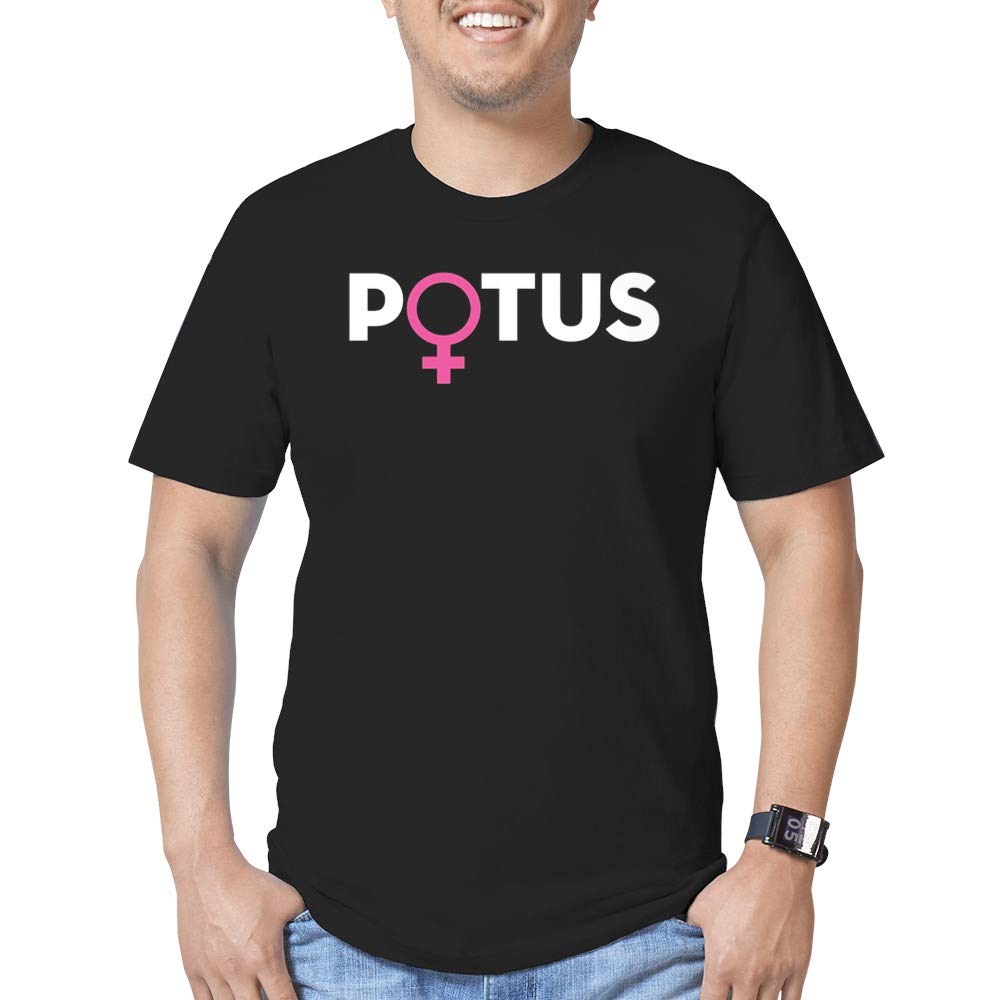 POTUS Men's Fitted T-Shirt - Dark Heather Gray Slim Fit Cotton Tee for Political Enthusiasts | Great for Campaign Events, Patriotic Gatherings & Casual Wear
