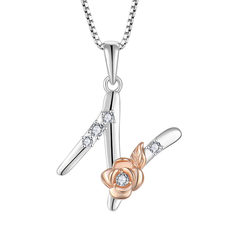 925 Sterling Silver Necklace for Women - Personalized Initial Pendant with Zircon - Elegant Collarbone Chain Jewelry Gift for Her - Perfect for Birthdays, Anniversaries and Special Occasions
