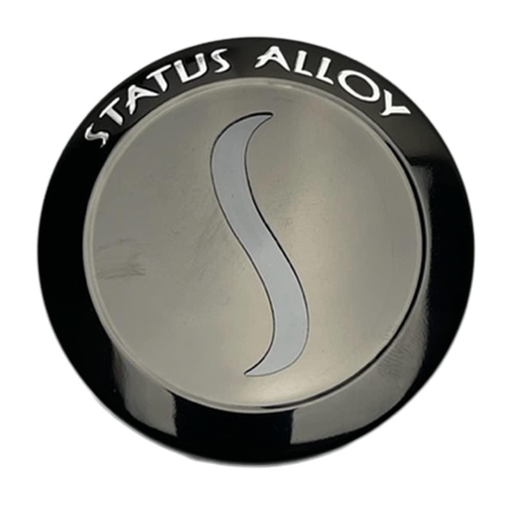 Status Wheels CCSTAGB 1246S01 Gloss Black Center Cap - Replacement Wheel Hub Cover for Trucks & SUVs - Enhances Vehicle Appearance & Protects Wheel Hub