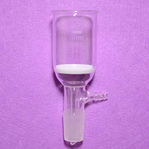 60ML Glass Buchner Funnel with 10MM Vacuum Hose Connection - 24/429 Filter Funnel for Laboratory, Chemistry Experiments & Scientific Filtration