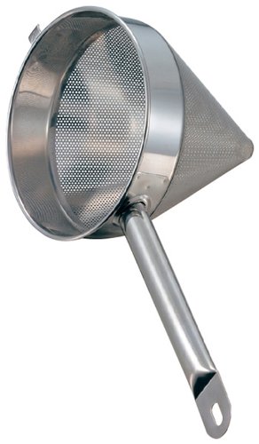 Premium 9.4 Inch (24 cm) Stainless Steel Soup Strainer - Fine Mesh Kitchen Colander for Broth, Pasta & Vegetables | Ideal for Cooking, Canning & Food Prep