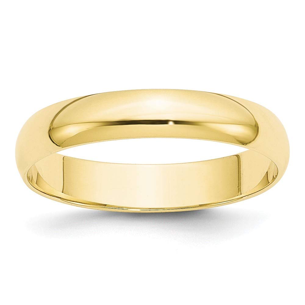 10K Gold Half Round Band Ring for Women - White, Yellow & Rose Gold - Sizes 2mm to 8mm - Perfect Wedding, Anniversary & Everyday Jewelry Gift
