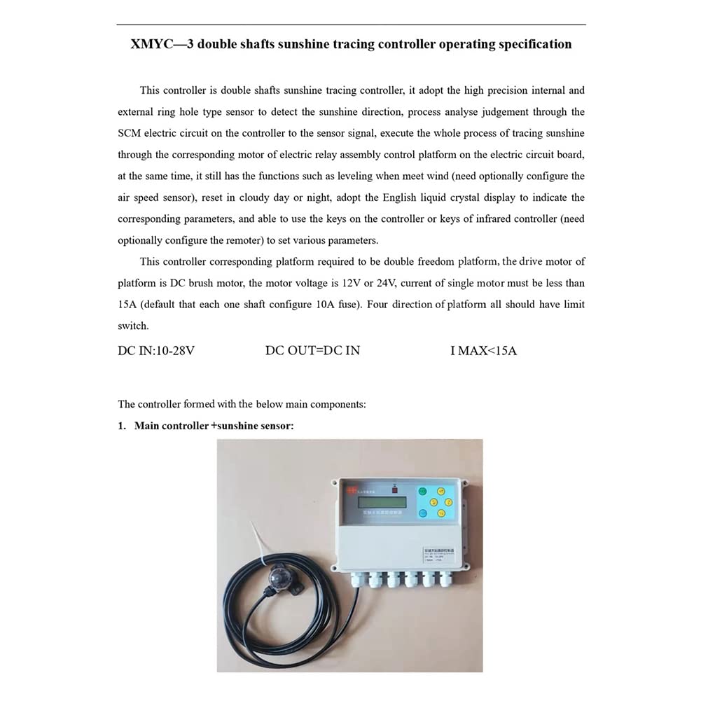 Dual Axis Solar Tracker Controller - Auto Sun Tracking System for Solar Panels