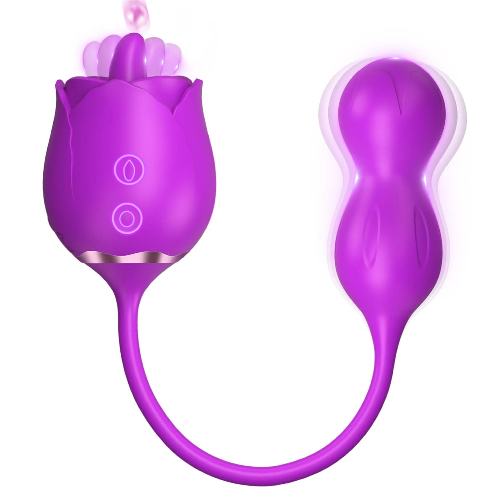 Clitoral Vibrator for Women - 9 Licking & Vibration Modes, Rechargeable G Spot Vibrating Sex Toy for Couples - Purple (Perfect for Solo Play & Romantic Nights)