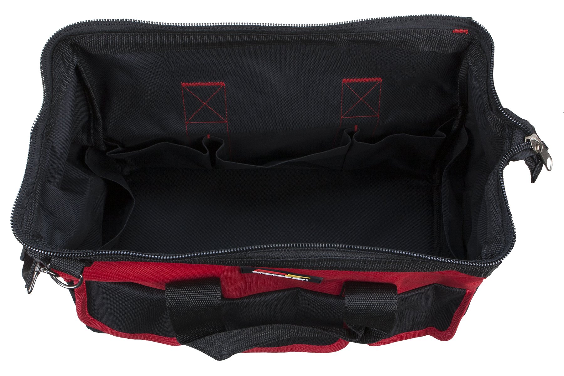 Performance Tool W88993 16-inch Heavy Duty Wide Mouth Tool Bag with Reinforced Base & 16 Pockets - Durable Storage for Electricians, Plumbers & DIY Projects